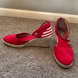 Brooks Brothers Red Wedge Sandal